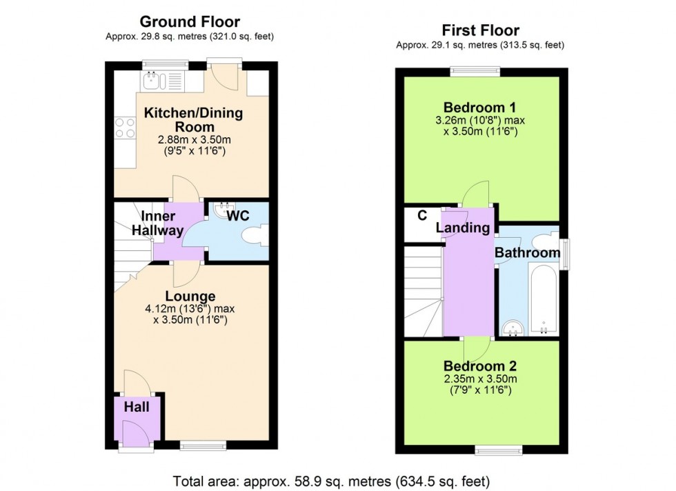 Floorplan for Oak Close, Leyburn