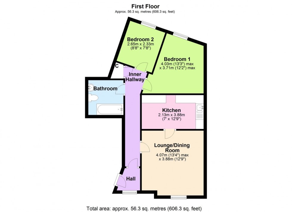 Floorplan for Flat 3, Frances Lee House, Pottergate, Richmond