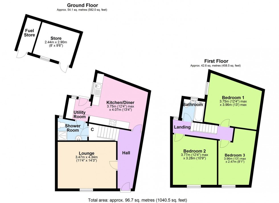 Floorplan for Harker View Cottage, Reeth, Swaledale