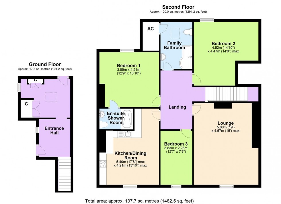 Floorplan for Apartment 3, 5 St Matthews Terrace, Leyburn