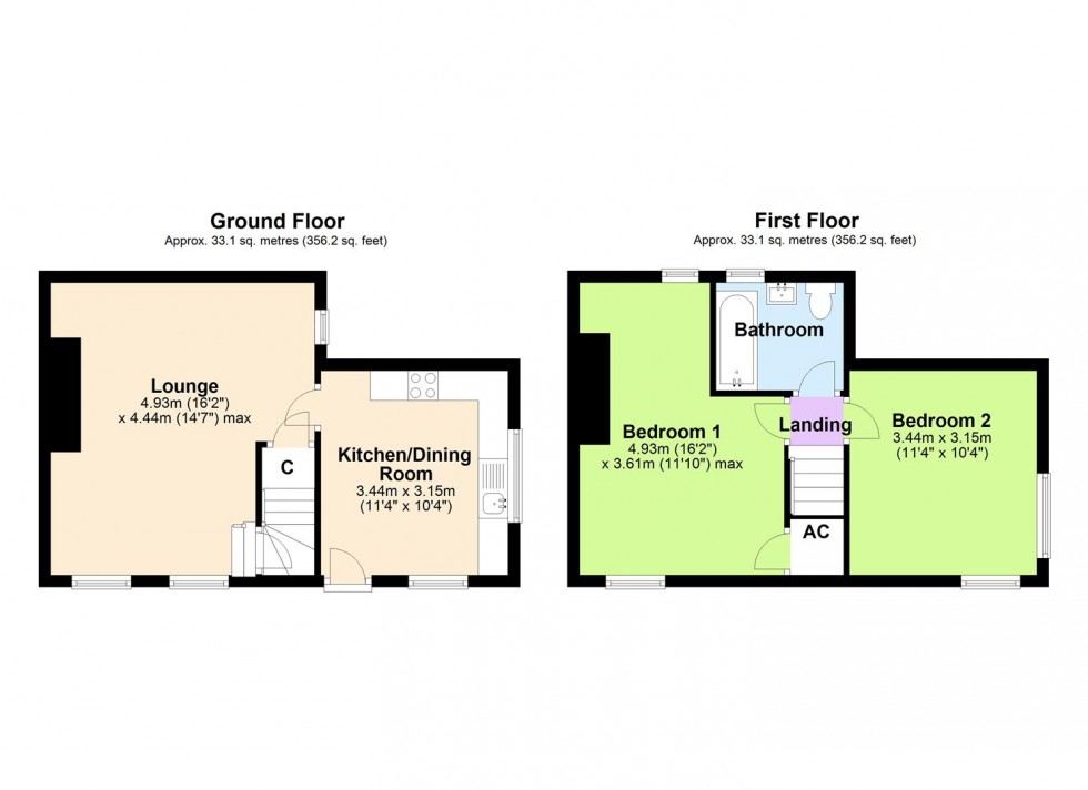 Floorplan for 3 Halfway Houses, Nr Hawes, Wensleydale