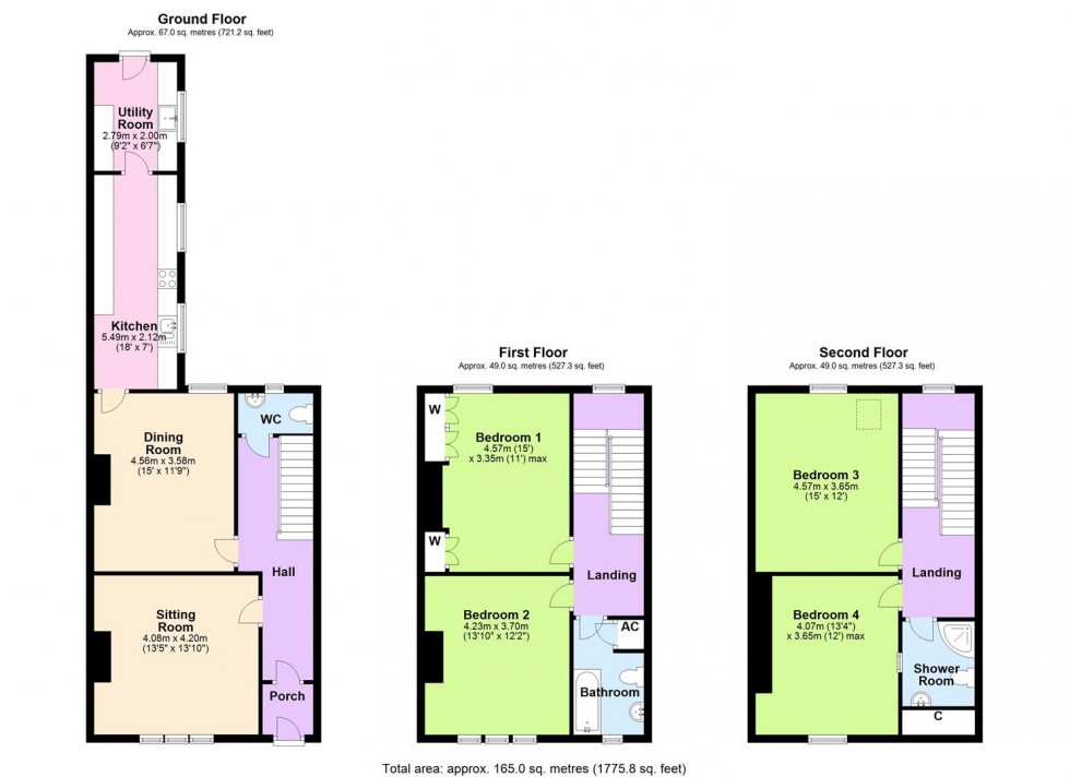 Floorplan for Carlton House, St. Matthews Terrace, Leyburn