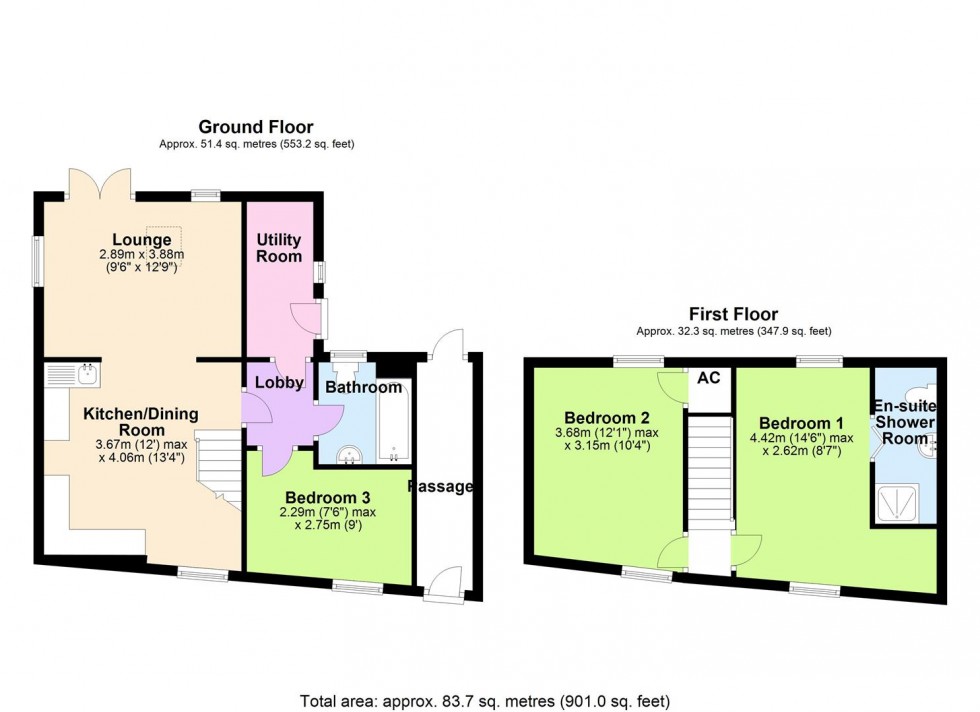 Floorplan for Fellsman Cottage, Reeth, Swaledale