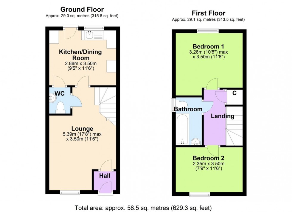 Floorplan for Bishopdale Close, Leyburn