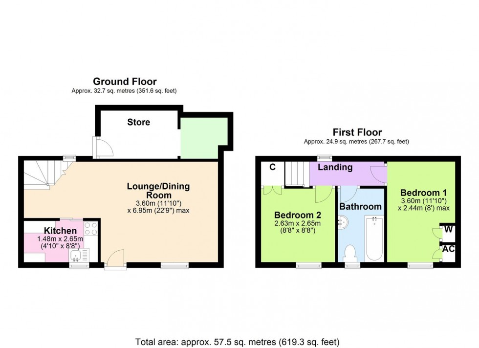 Floorplan for Rose Cottage, Reeth, Swaledale