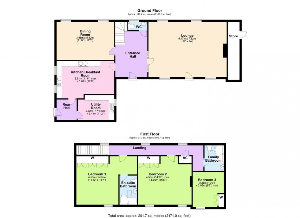 Floorplan for The Clock House, Brough Park, Nr Richmond