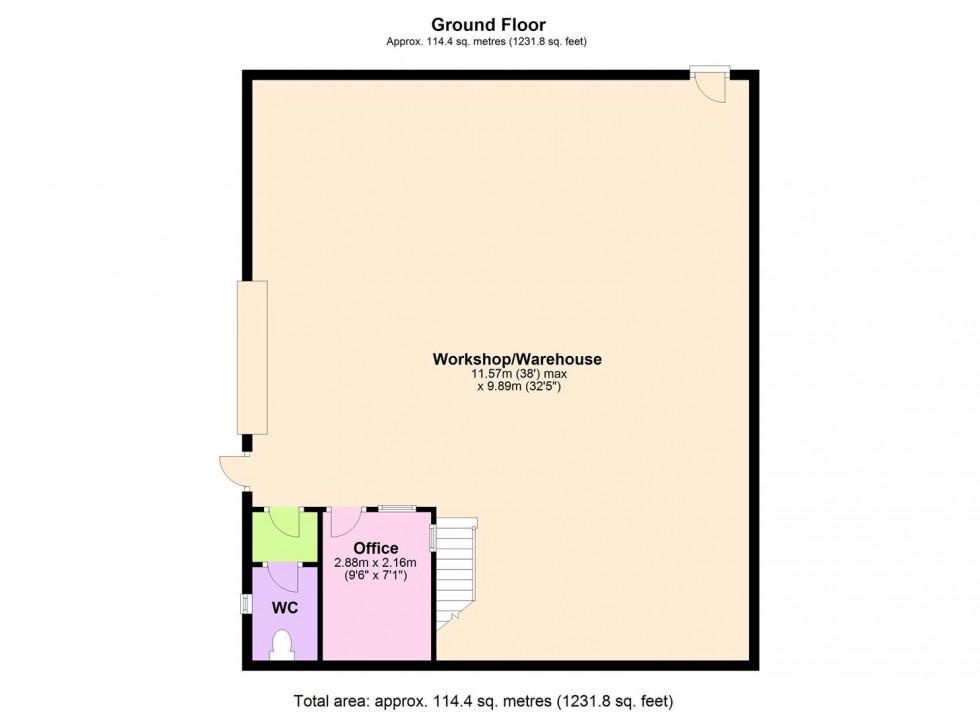 Floorplan for Unit 2B, Mercury Road, Gallowfields Trading Estate, Richmond