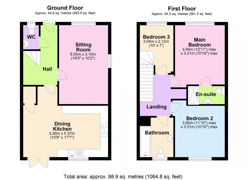Floorplan for Bedale Rose Avenue, Leeming Bar, Northallerton