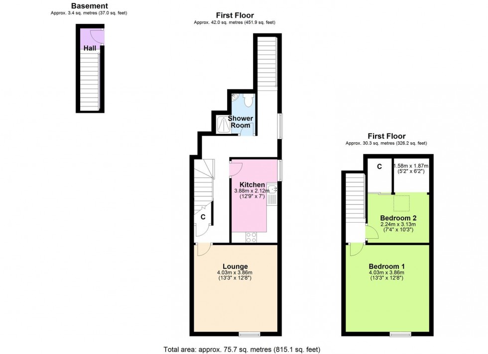 Floorplan for Flat 1, 24 Market Place, Leyburn