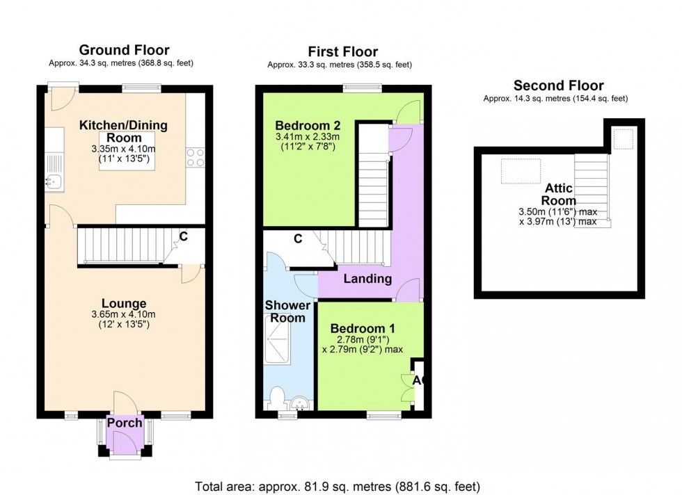 Floorplan for Lancaster Terrace, Hawes