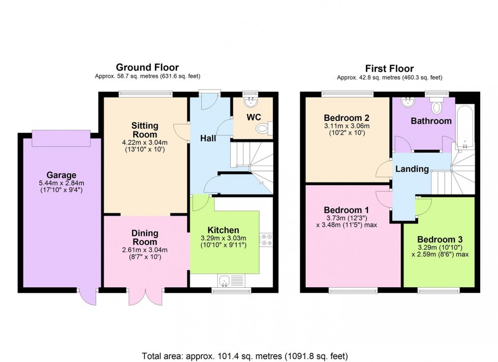 Floorplan for Mattison Close, Leeming Bar, Northallerton