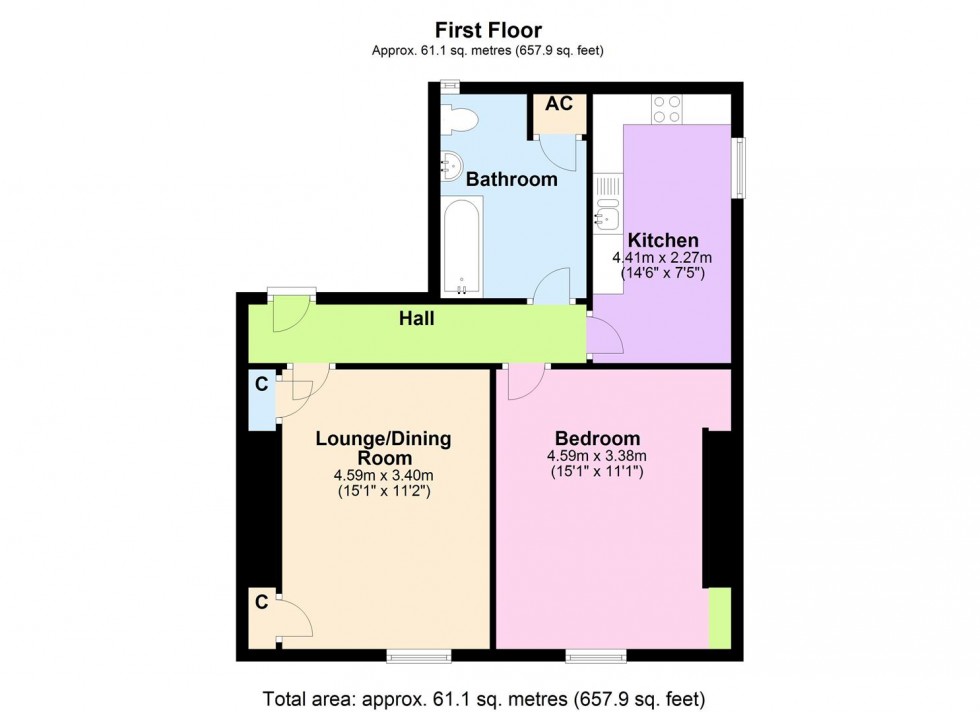 Floorplan for Flat 2, 9 Bargate, Richmond