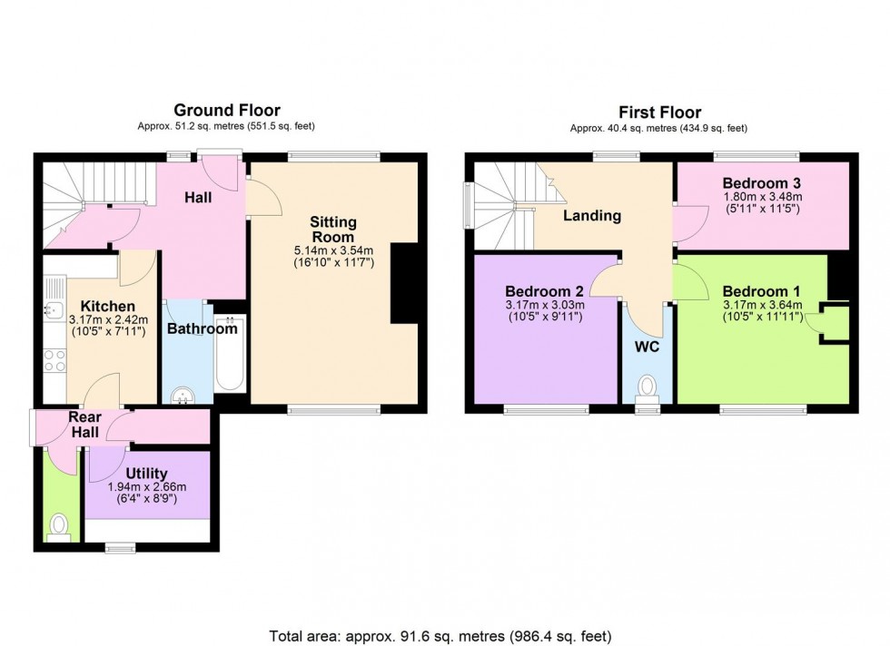Floorplan for Leyburn Close, Masham, Ripon