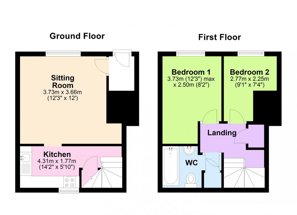 Floorplan for 6 Mews Cottage, Green Dragon Yard, Bedale