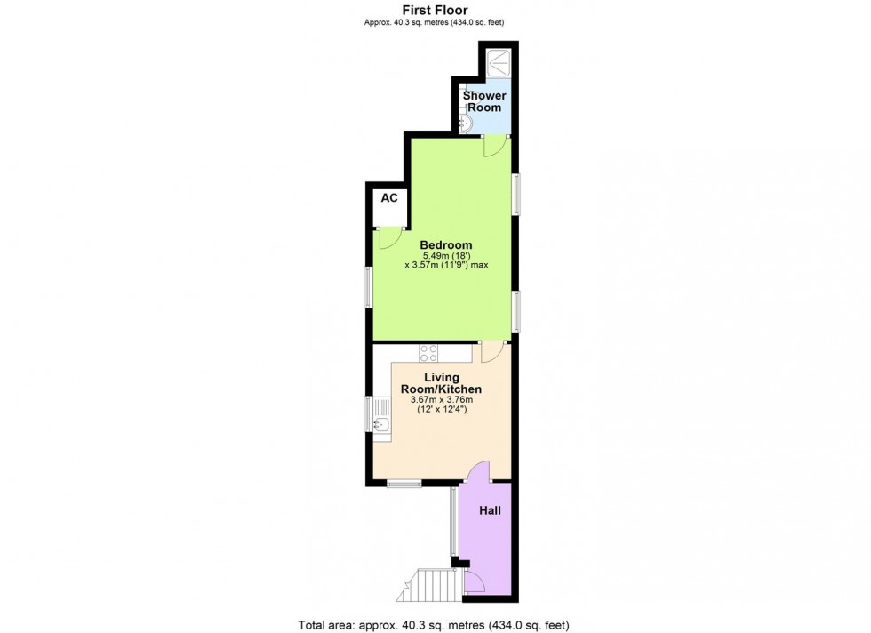 Floorplan for Flat 2, 24 Market Place, Leyburn