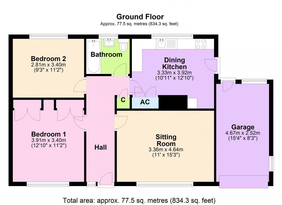 Floorplan for St Johns Road, Leeming, Northallerton
