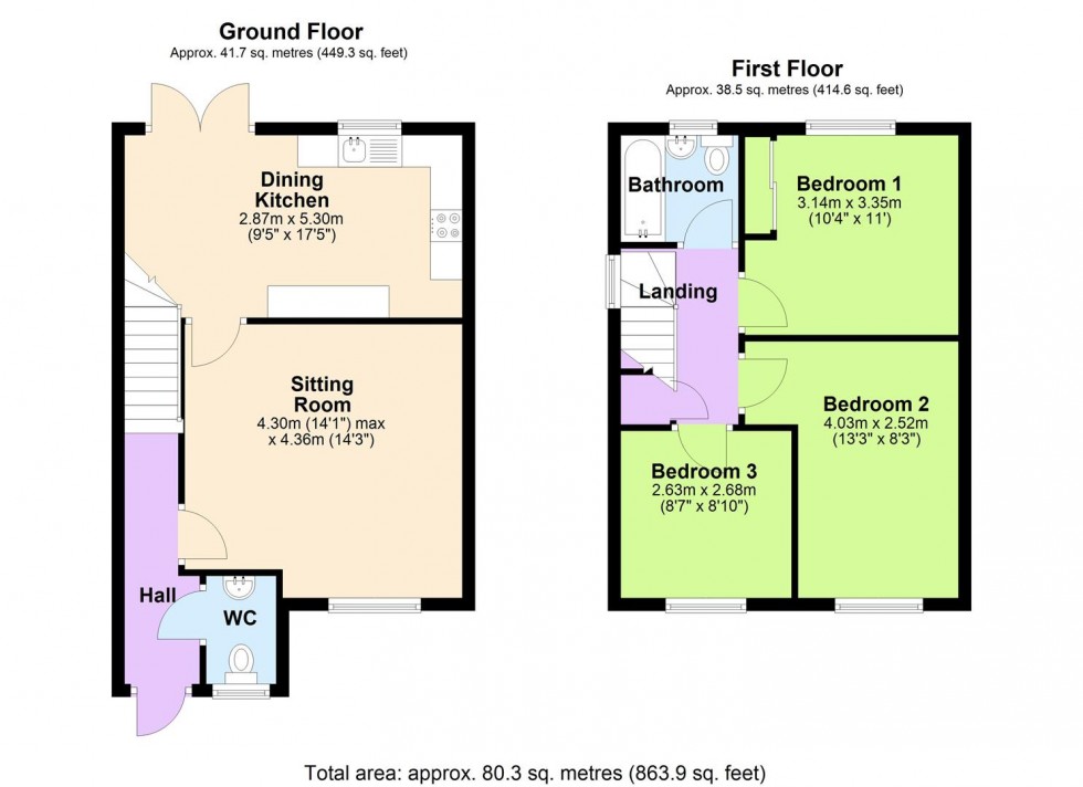 Floorplan for Primrose Way, Aiskew, Bedale