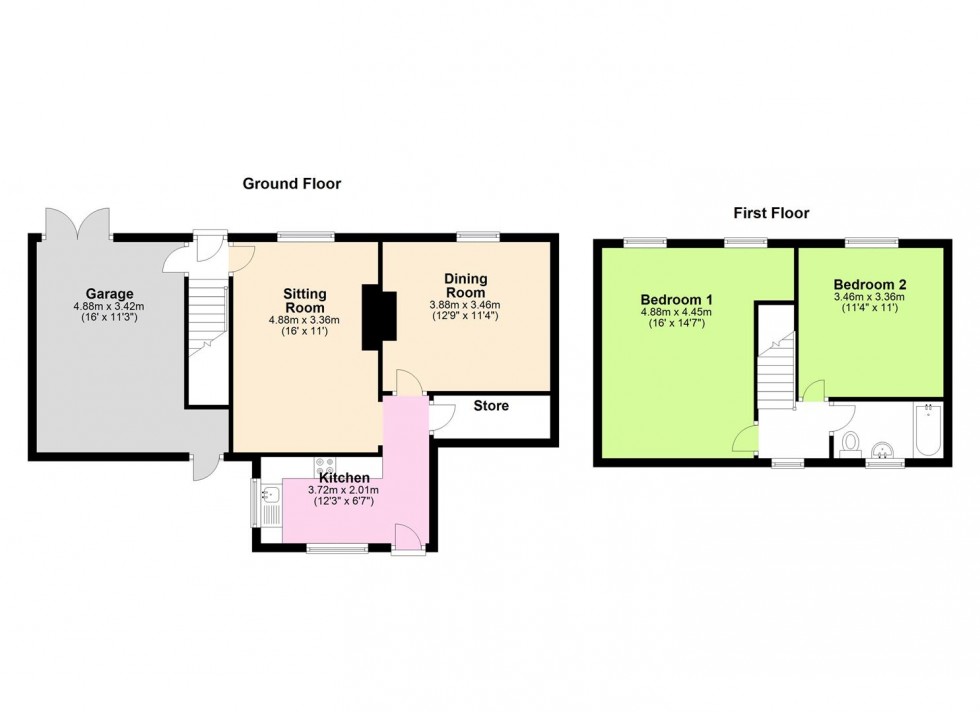 Floorplan for Holme Cottage, Well, Bedale