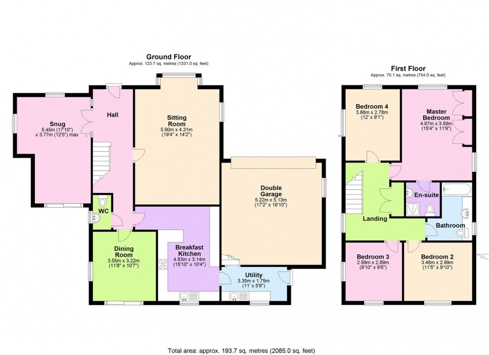 Floorplan for Exelby Close, Exelby, Bedale