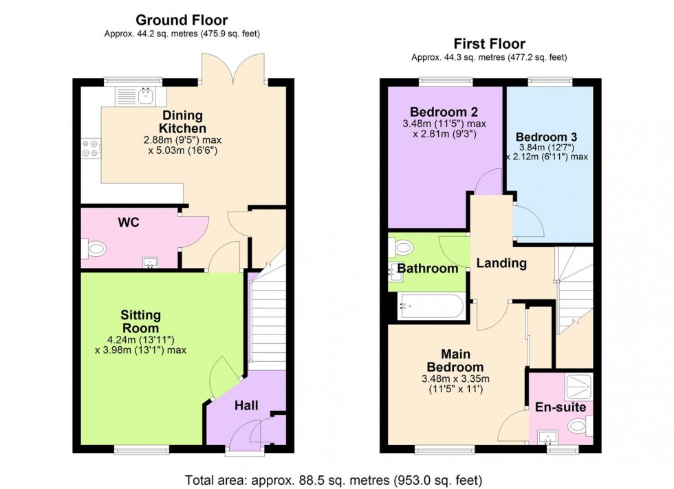 Floorplan for Robin Way, Bedale