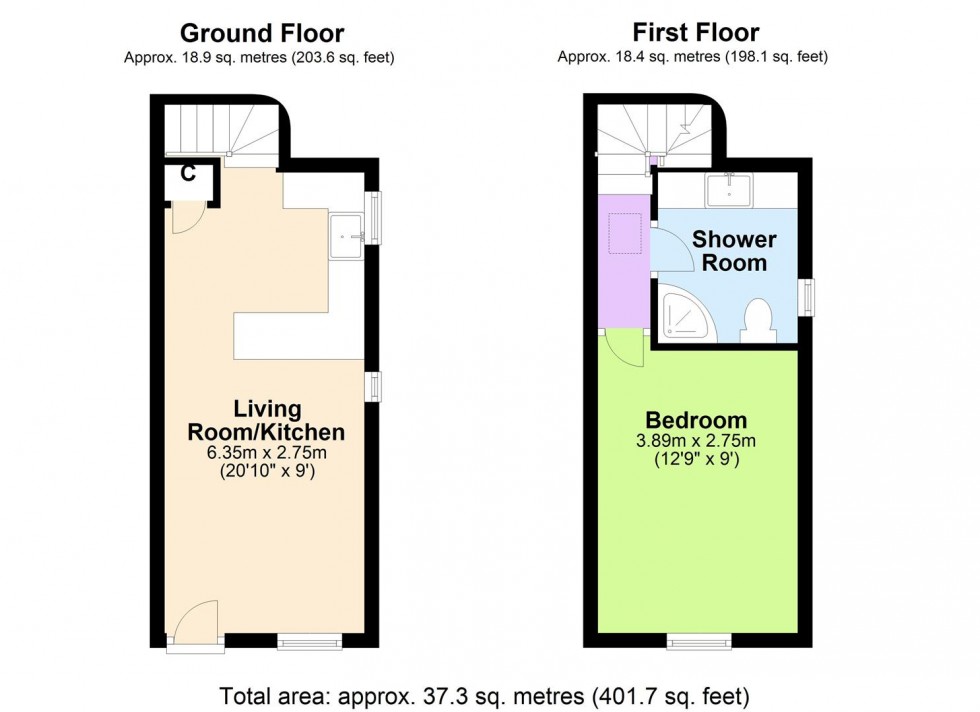 Floorplan for Corner Cottage, Bainbridge, Wensleydale