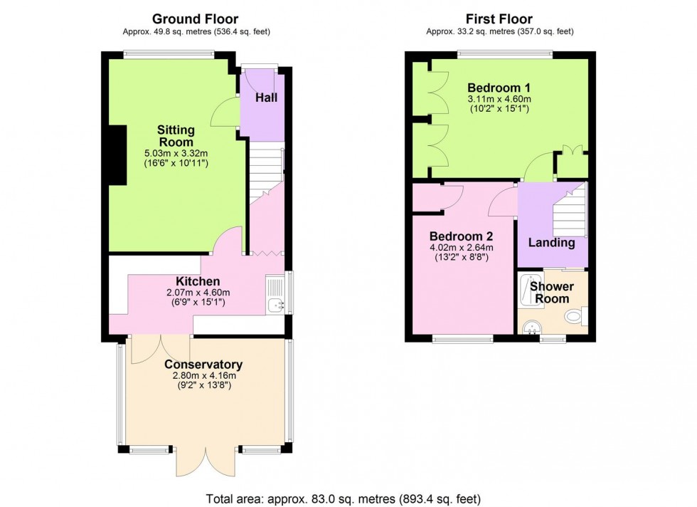 Floorplan for Ivy Crescent, Newton Le Willows