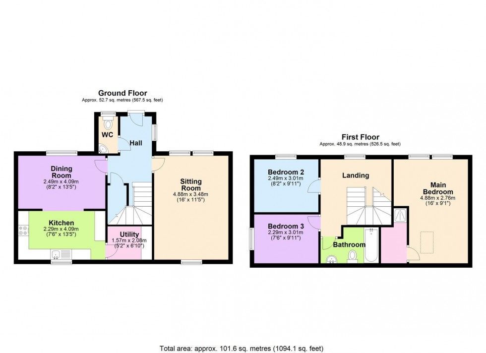 Floorplan for 2 Oak House Yard, Bedale