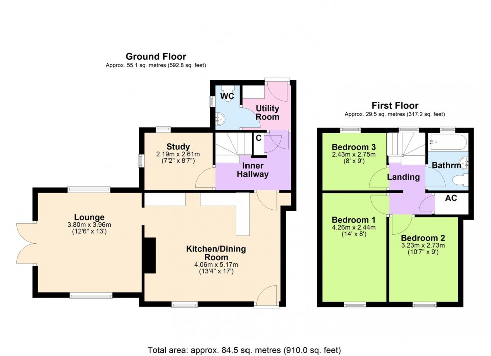 Floorplan for 39 Richmond Road, Skeeby, Nr Richmond