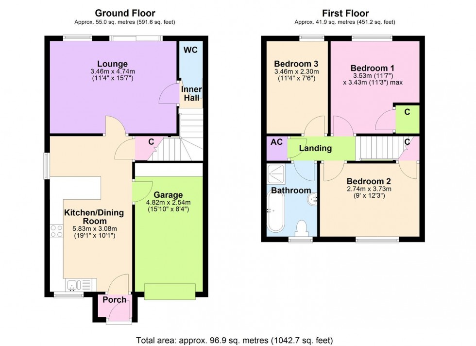 Floorplan for St. Cuthberts Avenue, Colburn, Catterick Garrison