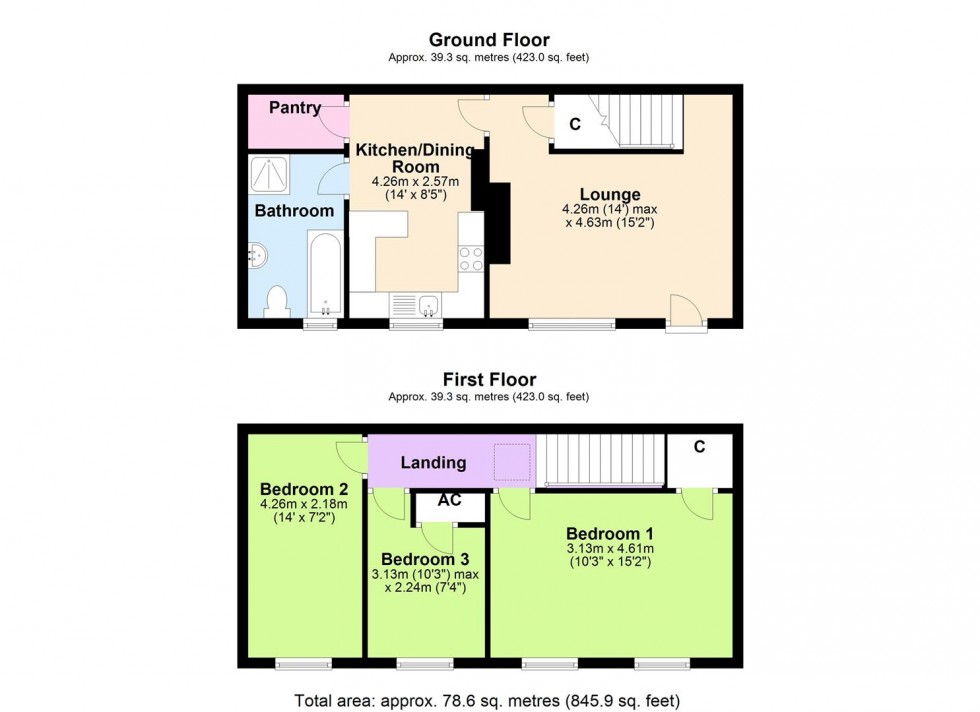 Floorplan for Robin Cottage, Silver Street, Thornton Steward