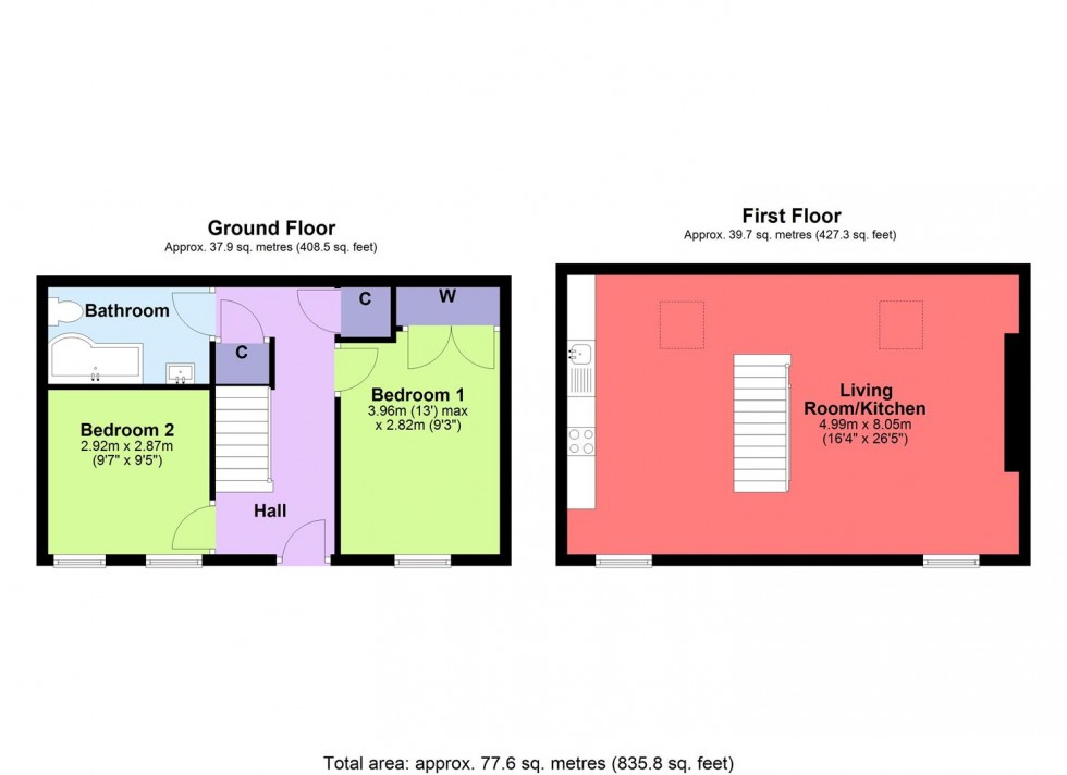 Floorplan for 2 Swallowholm Cottages, Arkengarthdale