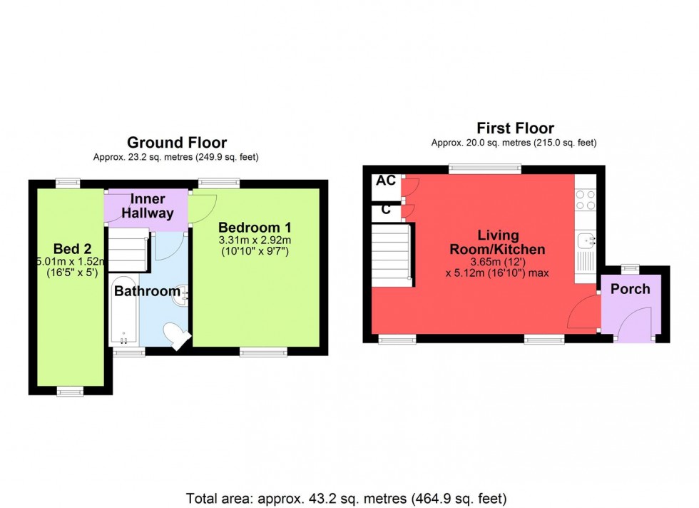 Floorplan for Hobsons Cottage, Fremington, Swaledale