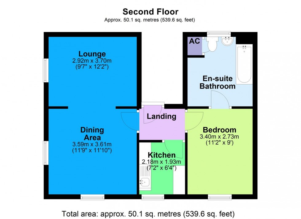 Floorplan for Flat 2, 21 Trinity Church Square, Richmond
