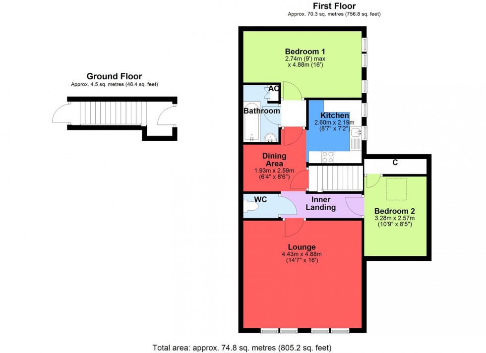 Floorplan for Flat 4, Old School Close, West Witton