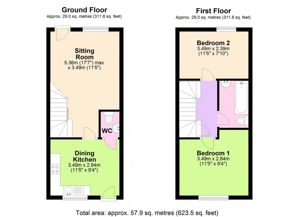Floorplan for College Court, Bedale