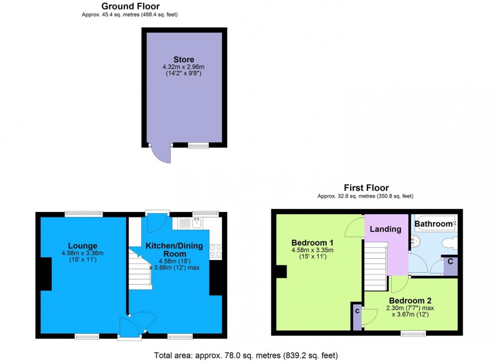 Floorplan for Stable Cottage, 18 Grange Road, Brompton On Swale
