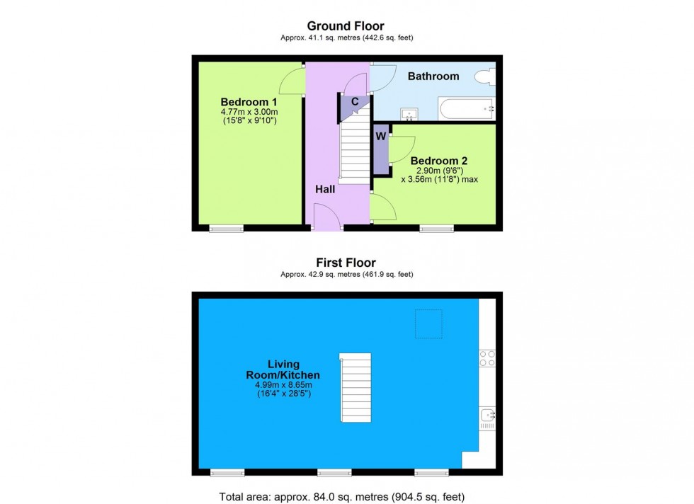 Floorplan for 5 Swallowholm Cottages, Arkengarthdale,