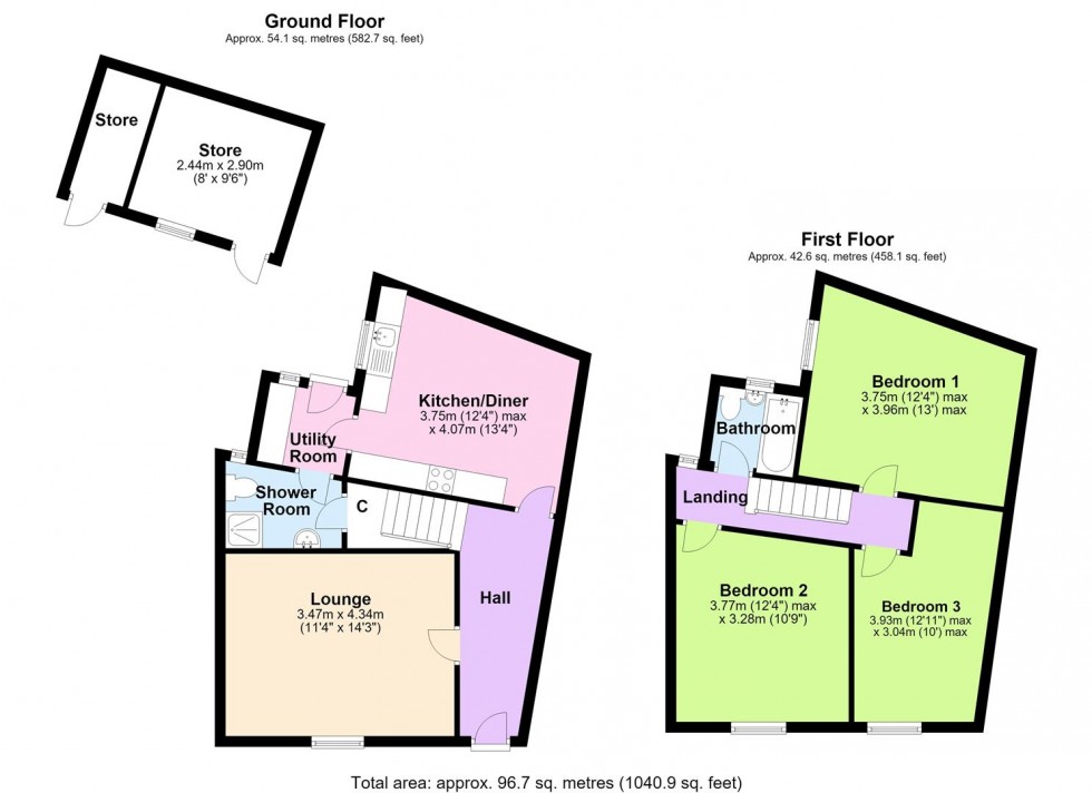 Floorplan for Harker View Cottage, Reeth, Swaledale