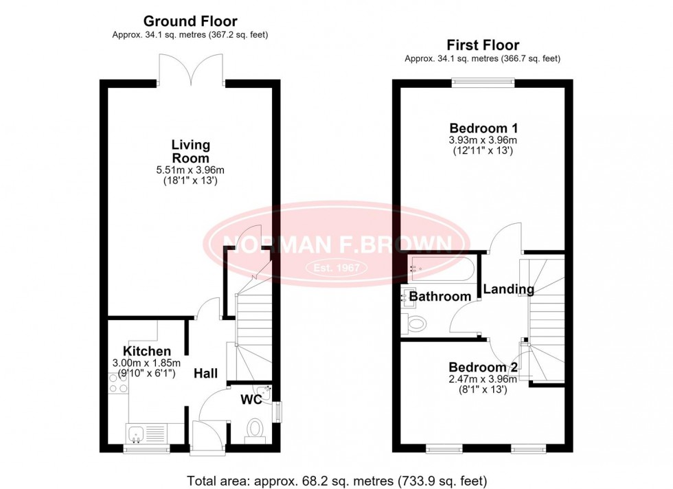 Floorplan for Falcon Place, Aiskew, Bedale