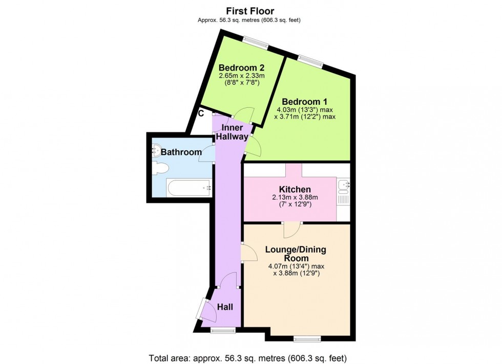 Floorplan for Flat 3, Frances Lee House, Pottergate, Richmond