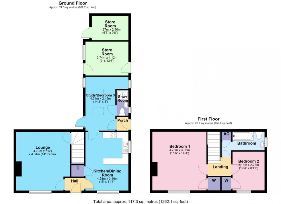 Floorplan for Dale Cottage, 41 Richmond Road, Skeeby